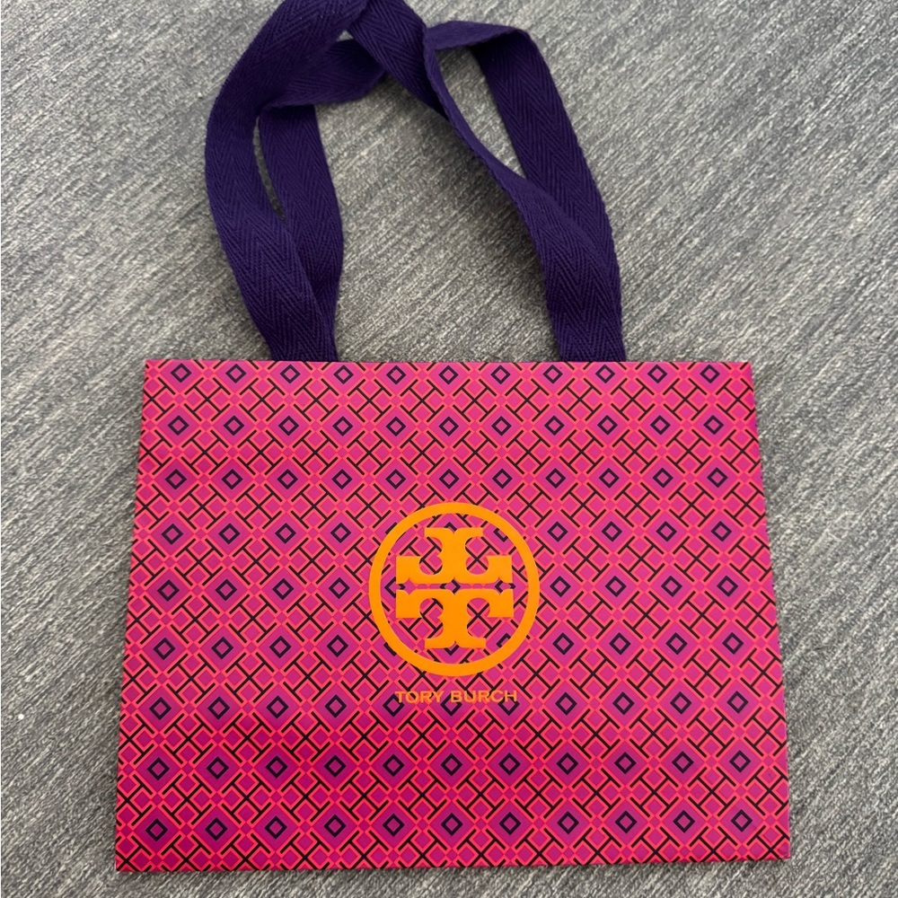 Tory Burch Geometric Pink and Purple Gift Bag